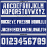 Custom White-Royal Authentic Abstract Geometric Lines Gradient Football Jersey