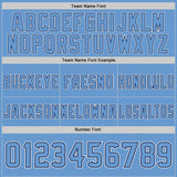 Custom Light Blue Navy-White Authentic Abstract Geometric Lines Gradient Football Jersey