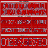 Custom Red Navy-White Authentic Abstract Geometric Lines Gradient Football Jersey