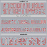 Custom Gray Red-White Authentic Abstract Geometric Lines Gradient Football Jersey
