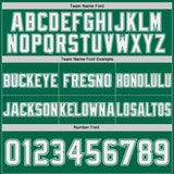 Custom White-Kelly Green Authentic Abstract Geometric Lines Gradient Football Jersey
