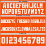 Custom White-Orange Authentic Abstract Geometric Lines Gradient Football Jersey