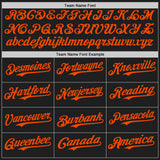 Custom Black Gold-Orange Raglan Line Gradient Stripe Authentic Baseball Jersey