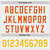 Custom White Gold-Orange Raglan Line Gradient Stripe Authentic Baseball Jersey