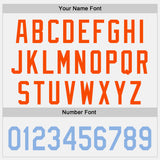 Custom White Light Blue-Orange Raglan Line Gradient Stripe Authentic Baseball Jersey