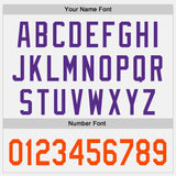 Custom White Orange-Purple Raglan Line Gradient Stripe Authentic Baseball Jersey