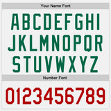 Custom White Red-Kelly Green Raglan Line Gradient Stripe Authentic Baseball Jersey
