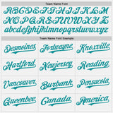 Custom White Orange-Teal Raglan Line Gradient Stripe Authentic Baseball Jersey