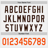 Custom White Orange-Brown Raglan Line Gradient Stripe Authentic Baseball Jersey
