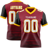 Custom Cardinal White Black-Yellow Authentic Fluid Scratch Waves Football Jersey