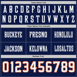 Custom Navy White-Orange Authentic Fluid Scratch Waves Football Jersey