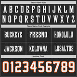 Custom Black White-Orange Authentic Fluid Scratch Waves Football Jersey
