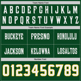 Custom Green White-Yellow Authentic Fluid Scratch Waves Football Jersey
