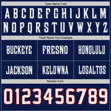 Custom Navy White-Red Authentic Fluid Scratch Waves Football Jersey