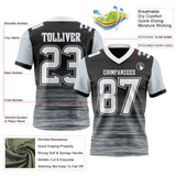 Custom Black White-Silver Authentic Fluid Scratch Waves Football Jersey