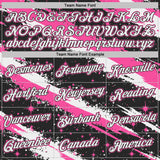 Custom Black White-Pink Brush Stroke Splatter Starburst Performance T-Shirt