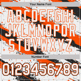Custom White Orange-Black Brush Stroke Splatter Starburst Performance T-Shirt
