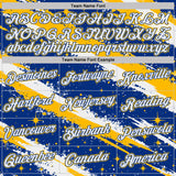 Custom Royal White-Gold Brush Stroke Splatter Starburst Performance T-Shirt