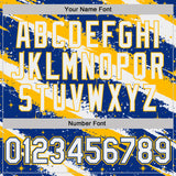 Custom Royal White-Gold Brush Stroke Splatter Starburst Performance T-Shirt