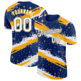 Custom Royal White-Gold Brush Stroke Splatter Starburst Performance T-Shirt