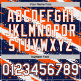 Custom Navy White-Orange Brush Stroke Splatter Starburst Performance T-Shirt