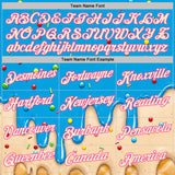 Custom Sky Blue Cream-Pink Ice Cream Waffle Foodie Dessert Performance T-Shirt