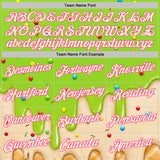 Custom Neon Green Cream-Pink Ice Cream Waffle Foodie Dessert Performance T-Shirt
