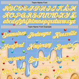 Custom Light Blue Cream-Gold Ice Cream Waffle Foodie Dessert Performance T-Shirt