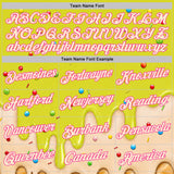 Custom Neon Yellow Cream-Pink Ice Cream Waffle Foodie Dessert Performance T-Shirt