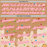 Custom Tan Cream-Pink Ice Cream Waffle Foodie Dessert Performance T-Shirt
