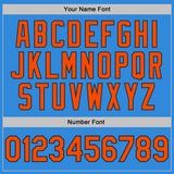 Custom Powder Blue Orange Gray-Black Brush Stroke Splatter Performance T-Shirt