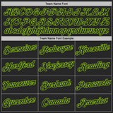 Custom Black Hot Pink-Neon Green Brush Stroke Splatter Performance T-Shirt