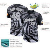Custom Black Gray-White Lightning Gradient Dot Performance T-Shirt