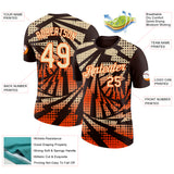 Custom Brown Cream-Orange Lightning Gradient Dot Performance T-Shirt