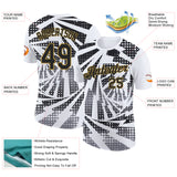 Custom White Black Gray-Old Gold Lightning Gradient Dot Performance T-Shirt