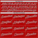 Custom Red Black-White Geometric V-Lines Color Block Performance T-Shirt