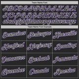 Custom Purple Black-White Geometric V-Lines Color Block Performance T-Shirt