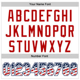 Custom White USA Flag Navy-Red Authentic Baseball Jersey