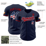 Custom Navy USA Flag White-Red Authentic Baseball Jersey