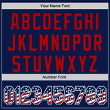 Custom Navy USA Flag White-Red Authentic Baseball Jersey