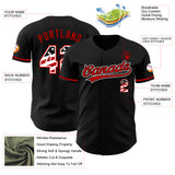 Custom Black USA Flag White-Red Authentic Baseball Jersey
