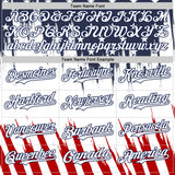 Custom Navy Red-White USA American Flag Authentic Baseball Jersey
