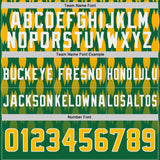 Custom Kelly Green Gold-White Authentic Geometric Pixel Grid Fade Football Jersey