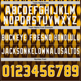 Custom Brown Gold-White Authentic Geometric Pixel Grid Fade Football Jersey