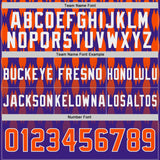 Custom Purple Orange-White Authentic Geometric Pixel Grid Fade Football Jersey