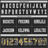 Custom Black Camo White-Old Gold Authentic Digital Camouflage Panel Football Jersey