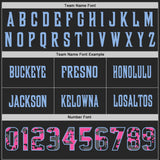 Custom Black Camo Light Blue-Pink Authentic Digital Camouflage Panel Football Jersey