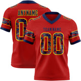 Custom Red Camo Yellow-Navy Authentic Digital Camouflage Panel Football Jersey