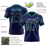 Custom Navy Camo Gray-Teal Authentic Digital Camouflage Panel Football Jersey