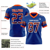 Custom Royal Camo White-Orange Authentic Digital Camouflage Panel Football Jersey